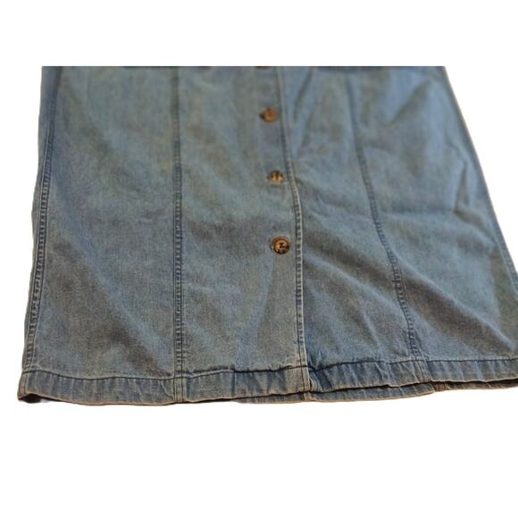 Vintage Truly Yours Washed Denim Dress/ Long/ Button Front w/Pockets/ 16W - Picture 6 of 10